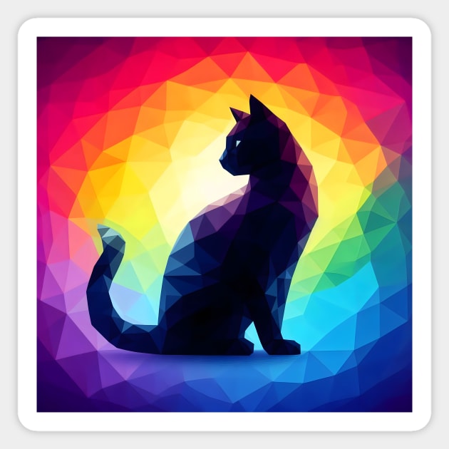 Polygonal Cat Sticker by Theme Fusion